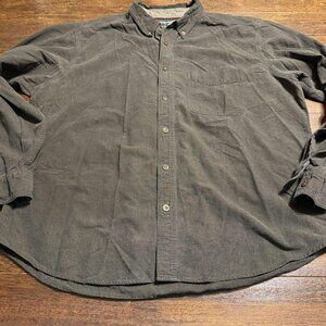 Vintage Woolrich 6109 Dark Wood Heather Brown XL Button Up 100% Cotton